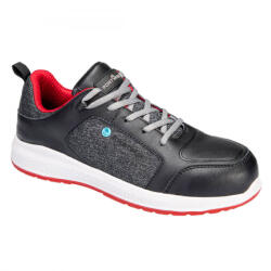 Portwest FC07 Eco Composite Trainer munkavédelmi cipő fekete/piros színben S3S SR (FC07BKD47)