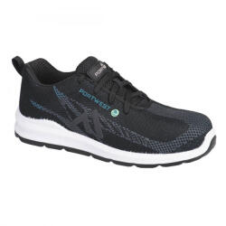Portwest FC06 Eco Fly Composite Trainer munkavédelmi cipő fekete/kék színben S1PS SR FO (FC06BKB48)