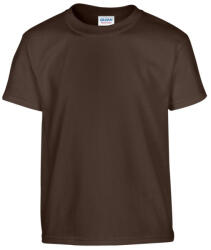 Gildan GIB5000 rövid ujjú pamut gyerek póló - dark chocolate szín (giB5000dc-s) - ankit