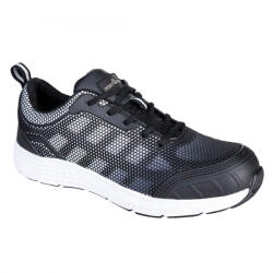 Portwest FT15 Steelite Tove Trainer munkavédelmi cipő fekete/fehér színben S1P (FT15BKW46)