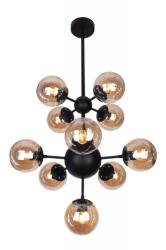 Lustra Cooper Negru cu Cafea 10xE27 40W