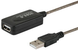 Elmak Savio CL-130 USB M/F 10m fekete átalakító kábel (SAVIO CL-130)
