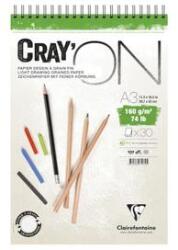 Clairefontaine Művészeti rajztömb Clairefontaine CrayON A/3 30 lap 160g spirálos fehér (p9210-0375)