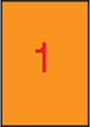 APLI Etikett, 210x297 mm, színes, APLI, neon narancs, 100 etikett/csomag (lca11748) - irodaszer