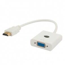 Elmak Savio CL-27B 0, 1 M HDMI A-típus (Standard) VGA (D-Sub) Fehér video átalakító kábel (CL-27/B)