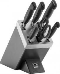 ZWILLING 35148-507-0 5 db kés, 1 db olló, 1db tartó Fekete-Szürke kés készlet és állvány (7 db) (35148-507-0)
