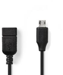 Nedis CCGP60515BK02 USB kábel 0, 2 M USB 2.0 USB A Micro-USB B Fekete (CCGP60515BK02)