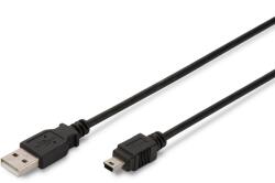  Digitus A/mini-B, 3m USB kábel USB 2.0 USB A Mini-USB B Fekete (AK-300108-030-S)