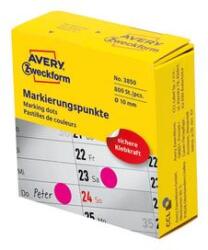 Avery Etikett AVERY 3850 öntapadó jelölőpont adagoló dobozban pink 10mm 800 jelölőpont/doboz (3850) - irodaszer