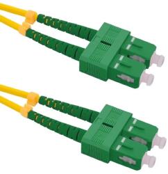Qoltec 54365 Optic Patchcord SC/APC-SC/APC, singlemode, 9/125, G652D, simplex 1, 5m sárga-zöld optikai kábel (54365)