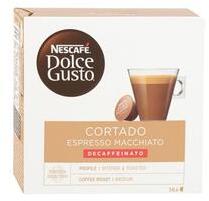 NESCAFÉ Kávékapszula NESCAFE Dolce Gusto Cortado koffeinmentes 16 kapszula/doboz (30.00303)