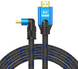 Elmak Savio HDMI (M) v2.1 cable angled 8K HDR Dynamic OFC copper 5m CL-175 HDMI kábel 3 M HDMI A-típus (Standard) Fekete (CL-175)