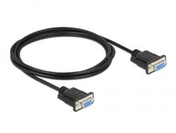 Delock 87785 soros kábel Fekete 2 M DB-9 (87785)