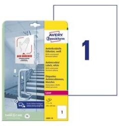 Avery Etikett AVERY L8001-10 210x297mm antimikrobiális fehér 10 címke/doboz 10 ív/doboz (L8001-10) - irodaszer