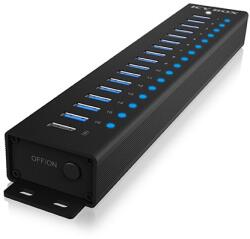 RaidSonic ICY BOX IB-HUB1717-U3 USB 3.2 Gen 1 (3.1 Gen 1) Type-A 5000 Mbit/s Fekete (IB-HUB1717-U3)