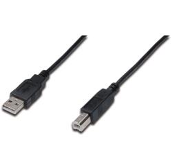 Digitus A/B, 1m USB kábel USB 2.0 USB A USB B Fekete (AK-300105-010-S)