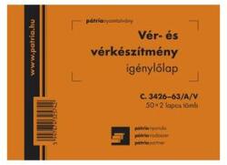 Pátria Nyomtatvány Vér, vérkészítmény igénylőlap 50x2 lapos tömb A/6 (c.3426-63/a/v)