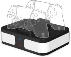 QWare Gaming Charging Dock, PlayStation 5, DualSense, Dual Charging, Fekete-Fehér, Kontroller töltőállomás (PS5-5009)