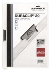 DURABLE Gyorsfűző, klipes, A4, DURABLE "DURACLIP® 30", fehér (db220002) - irodaszer