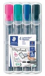 STAEDTLER Táblamarker Staedtler Lumocolor flipchart kerek 4 db-os klt. (pink, türkiz, kék, fekete) (p3021-1386)