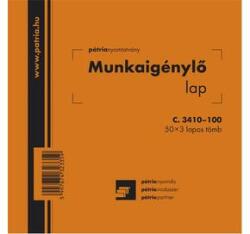 Pátria Nyomtatvány Munkaigénylő lap 50x3 lapos tömb 140x140 mm (c.3410-100)