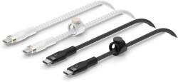 Belkin BoostCharge Pro Flex USB kábel USB 2.0 1 M USB C Fekete, Fehér (CAB011BT1MBW2PK)