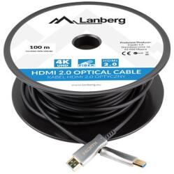 Lanberg CA-HDMI-20FB-1000-BK 100 M HDMI A-típus (Standard) Fekete, Ezüst kábel (CA-HDMI-20FB-1000-BK)