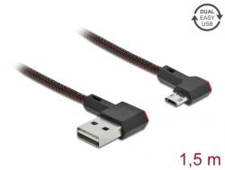Delock 85272 USB kábel USB 2.0 1, 5 M USB A Micro-USB B Fekete (85272)