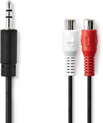 Nedis CAGB22250BK02 3.5 mm apa - 2x RCA anya 0.2 m fehér-piros-fekete kábel (CAGB22250BK02)