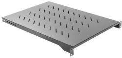 Lanberg fixed shelf 19'', 1U/483x750mm, teherbírás 15kg, fekete (AK-1010-B)