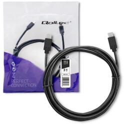 Qoltec 52353 USB kábel 3 M USB 3.2 Gen 1 (3.1 Gen 1) USB C Fekete (52353)