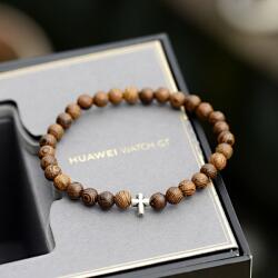 Ékszerek Elitparfüm férfi barna karkötő kereszt medállal