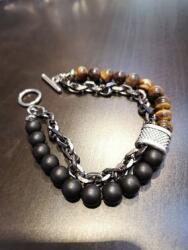 Ékszerek Elitparfüm férfi borostyán-fekete karkötő