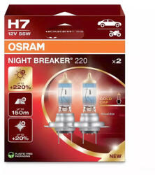 OSRAM Night Breaker 220 H7 12V 55W +220% autó izzó - 64210NB220-2HB (4062172399579)