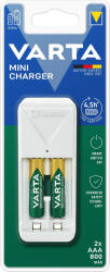 VARTA Mini Charger töltő + 2db AAA 800mAh akkumulátor - 57656 (57656201421)