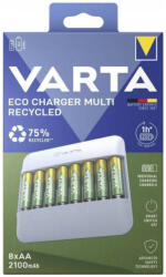 VARTA Eco Charger Multi Recycled töltő + 8db AA 2100 mAh akkumulátor - 57682 (57682101121)