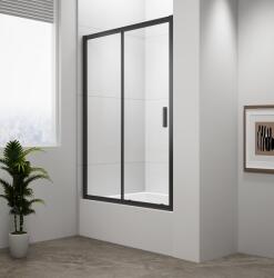 POLYSAN Sapho POLYSAN DEEP BLACK 120 cm zuhanyajtó transzparent üveggel, matt fekete MD1216B (MD1216B)