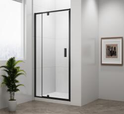 POLYSAN Sapho POLYSAN EASY LINE BLACK 76-90 cm nyílóajtó transzparent üveggel, matt fekete EL1615B (EL1615B)
