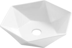 INVENA Naksos hatszögletű pultra ültethető mosdó 53, 5x46, 5 cm, fehér CE-55-001-C (CE-55-001-C)