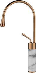 INVENA Stone magasított mosdó csaptelep, fehér-réz, BU-03-W18-V (BU-03-W18-V)