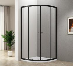 SAPHO Sapho AQUALINE ARLETA BLACK 80x80 cm íves zuhanykabin transzparent üveggel, matt fekete BLS800 (BLS800)