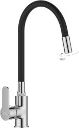 INVENA Ksanti mosogató csaptelep flexi kifolyóval fekete/króm BZ-37-008-L (BZ-37-008-L)