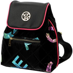GREGORIO SK166 fekete hologram mintás női hátizsák 26 x 32 x 13 cm (52099)