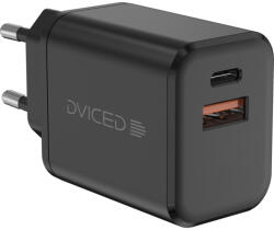 Dviced - Hálózati töltő 35W GaN - 1xUSB-C + 1x USB-A + USB-C to USB-C kábel - fekete (DV221009)
