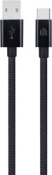 Dviced - USB-A - USB-C szőtt borítású töltőkábel, 1, 25 m - fekete (DV120007)