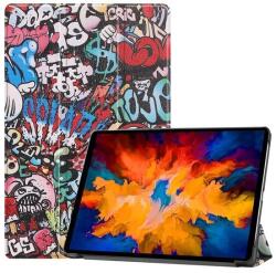 Gigapack tabletvédő álló, bőr hatású, aktív flip, oldalra nyíló, trifold, asztali tartó, graffiti, színes, kompatibilis: Lenovo Tab P11 Pro, TB-J706F (GP-102460)