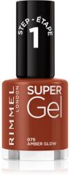 Rimmel Super Gel géles körömlakk UV/LED lámpa használata nélkül árnyalat 075 Amber Glow 12 ml