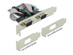 Delock PCI-E Bővítőkártya > 2x Soros RS-232 - kontaktor - 8 256 Ft