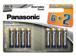 Panasonic 1, 5V AA/ceruza tartós alkáli elem (8db/csomag) (LR6EPS/8BW 6+2F) (LR6EPS/8BW 6+2F)