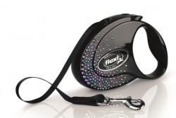 flexi Glam Splash Mystic S Lesa caine cu banda 3m negru decorat cristale Swarovski